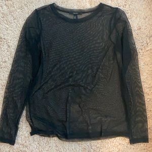 Plain black sheer top